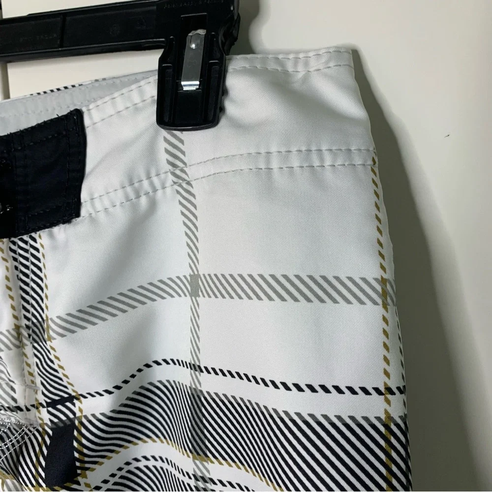 Quiksilver Plaid Embroidered Board Shorts